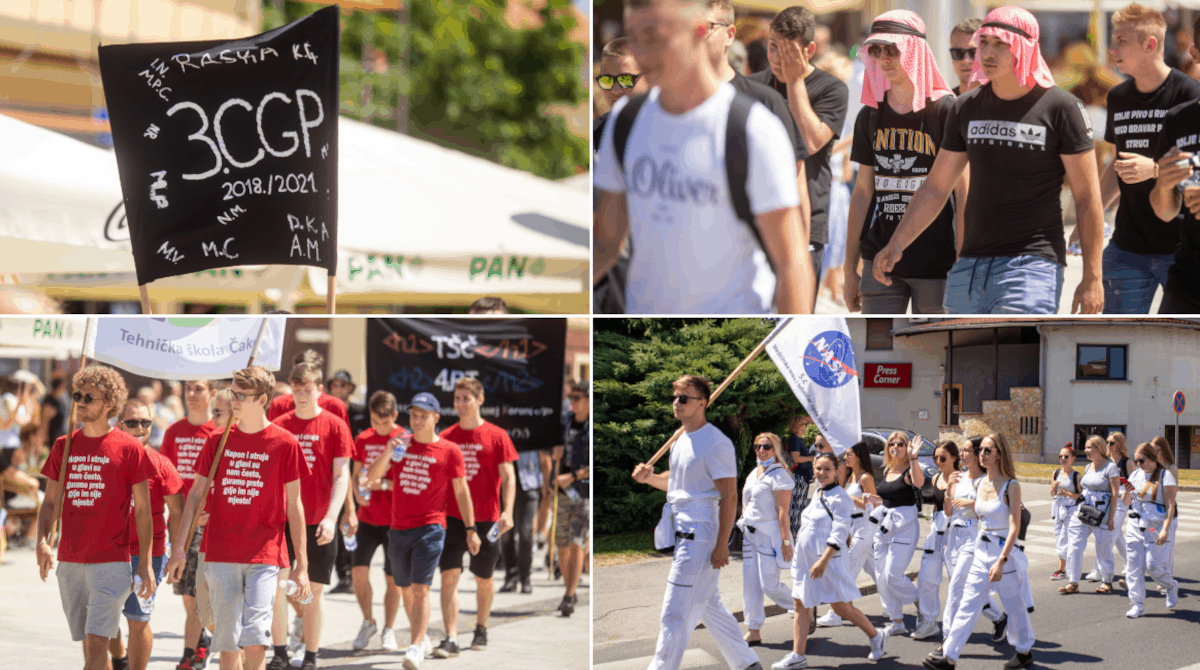 FOTO Međimurski maturanti se mimohodom kroz centar Čakovca oprostili od srednje škole FOTO Međimurski maturanti se mimohodom kroz centar Čakovca oprostili od srednje škole