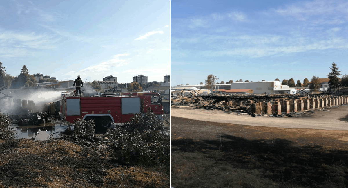 U jučerašnjem katastrofalnom požaru potpuno izgorjele tri drvene barake, ali srećom stradalih nije bilo U jučerašnjem katastrofalnom požaru potpuno izgorjele tri drvene barake, ali srećom stradalih nije bilo