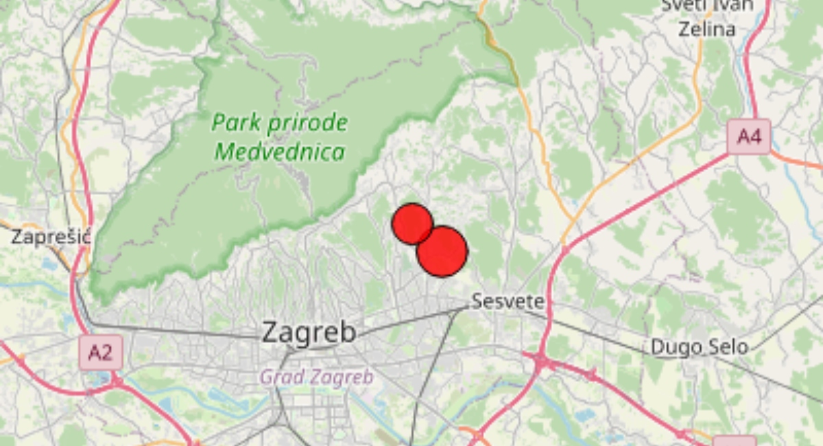 Dva potresa probudila Zagrepčane Dva potresa probudila Zagrepčane