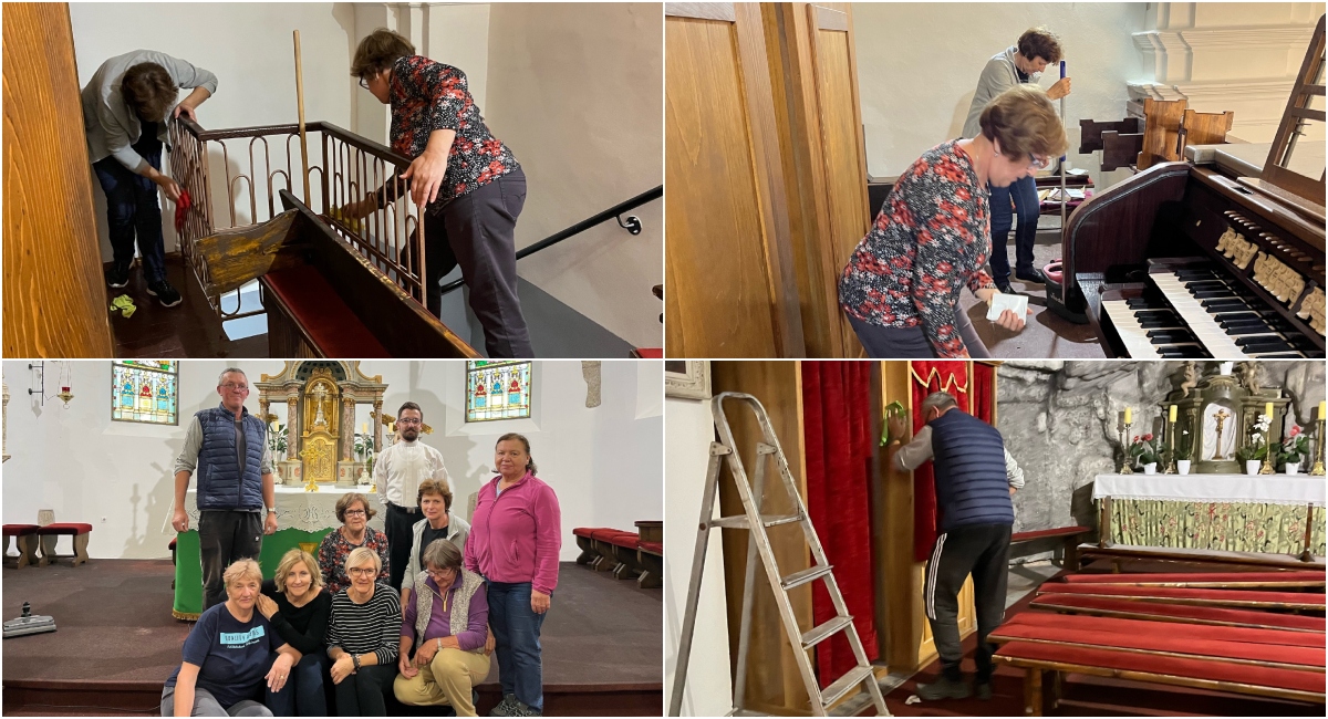 FOTO Maknute su skele, a vrijedne žene očistile su crkvu FOTO Maknute su skele, a vrijedne žene očistile su crkvu