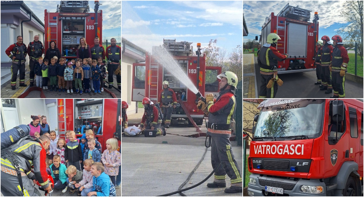 FOTO U Dječjem vrtiću Draškovec održana pokazna vježba evakuacije i spašavanja u slučaju požara FOTO U Dječjem vrtiću Draškovec održana pokazna vježba evakuacije i spašavanja u slučaju požara