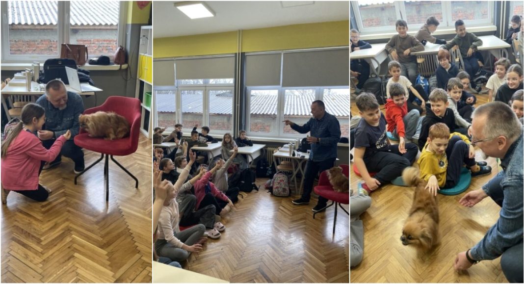 Krunoslav Mikulan predstavio svoje romane učenicima, a pekinezer Princ oduševio sve! Krunoslav Mikulan predstavio svoje romane učenicima, a pekinezer Princ oduševio sve!