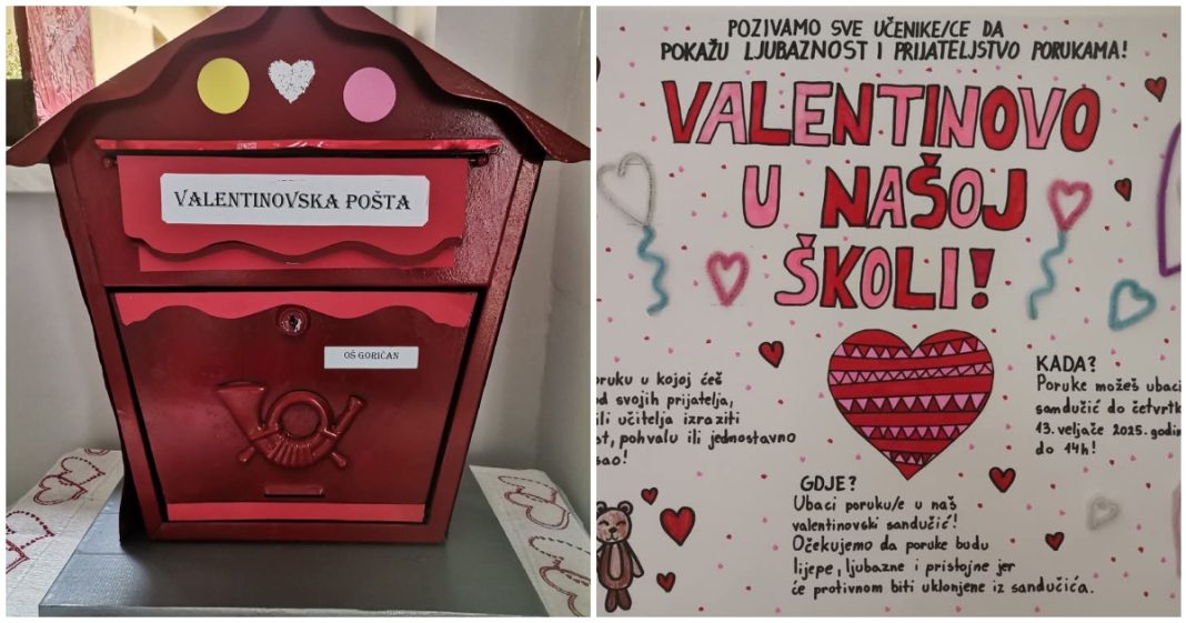 Učenici iz Goričana uljepšali jedni drugima Dan zaljubljenih slanjem valentinovske pošte Učenici iz Goričana uljepšali jedni drugima Dan zaljubljenih slanjem valentinovske pošte