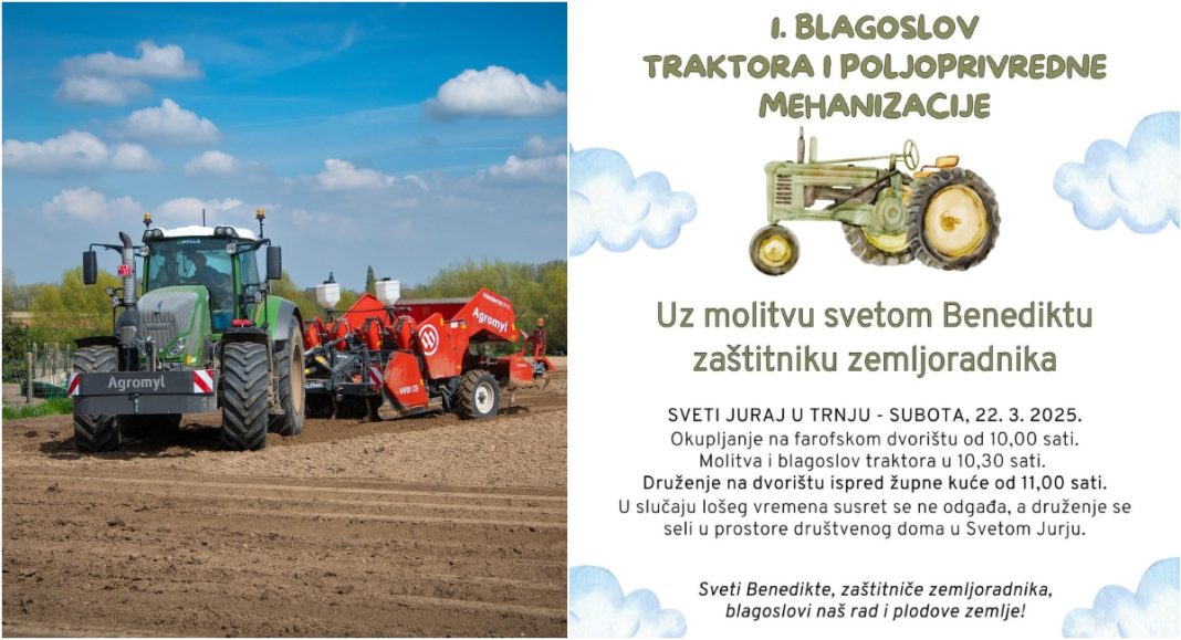 Prvi blagoslov traktora i poljoprivredne mehanizacije u Svetom Jurju u Trnju Prvi blagoslov traktora i poljoprivredne mehanizacije u Svetom Jurju u Trnju