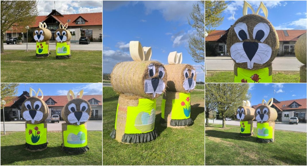 FOTO Donji Vidovec: Zečevi Mrkvica i Uško oduševljavaju prolaznike ispred Hotela Golf FOTO Donji Vidovec: Zečevi Mrkvica i Uško oduševljavaju prolaznike ispred Hotela Golf