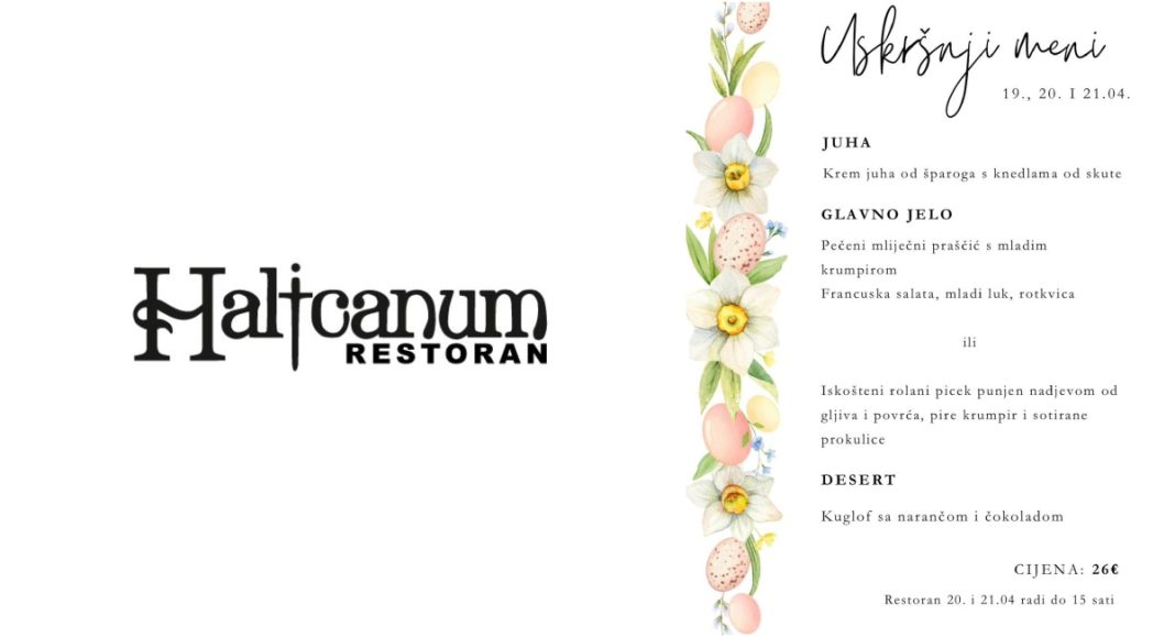 Halicanum predstavio uskrsnu ponudu: Tradicionalna jela i domaći deserti Halicanum predstavio uskrsnu ponudu: Tradicionalna jela i domaći deserti