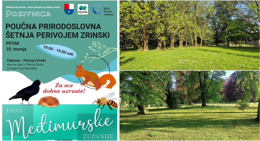 Prirodoslovna šetnja za sve uzraste: Doživi Perivoj Zrinski na novi način Prirodoslovna šetnja za sve uzraste: Doživi Perivoj Zrinski na novi način