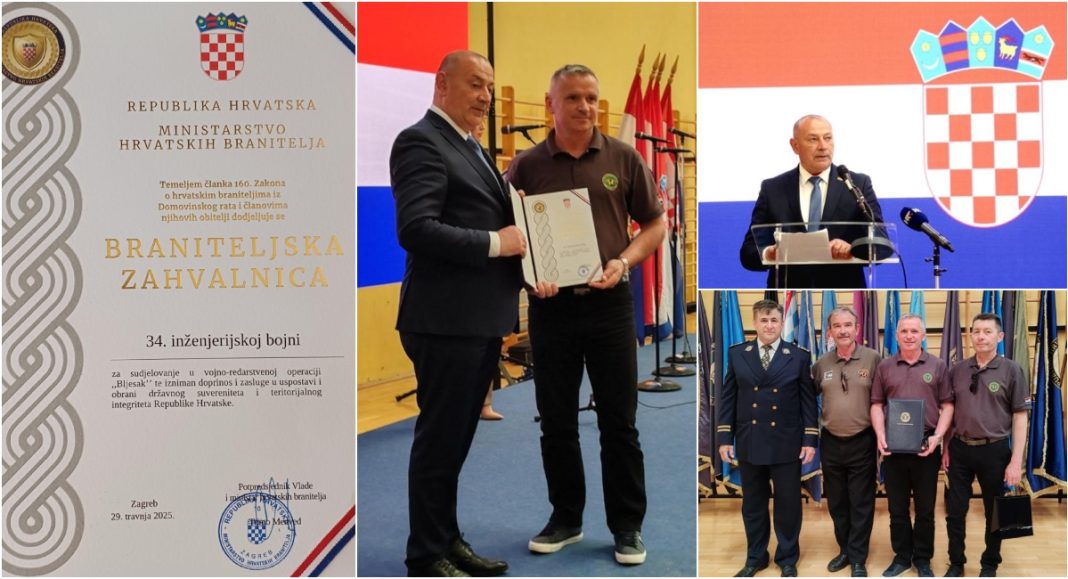 FOTO Braniteljska zahvalnica 34. Inženjerijskoj bojni iz Čakovca za doprinos u operaciji Bljesak FOTO Braniteljska zahvalnica 34. Inženjerijskoj bojni iz Čakovca za doprinos u operaciji Bljesak