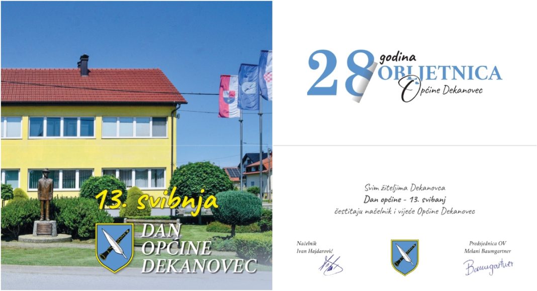 Čestitka povodom Dana općine Dekanovec: 28 godina zajedništva i razvoja Čestitka povodom Dana općine Dekanovec: 28 godina zajedništva i razvoja