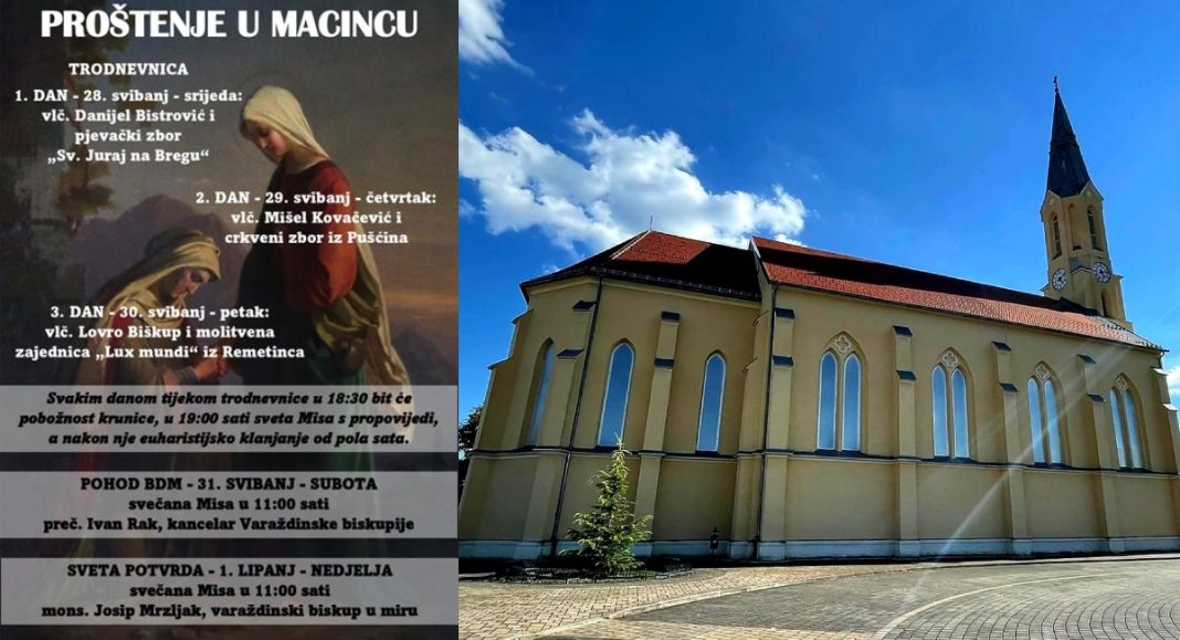 Župa Macinec 31. svibnja slavi župnu svetkovinu Pohoda Blažene Djevice Marije! Župa Macinec 31. svibnja slavi župnu svetkovinu Pohoda Blažene Djevice Marije!
