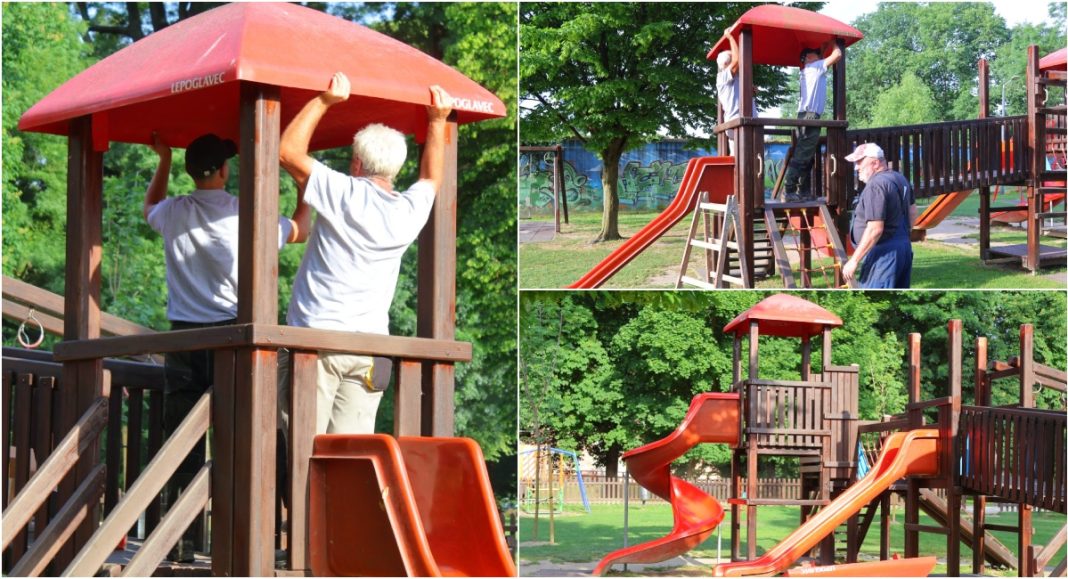 FOTO Počela demontaža dotrajalog i priprema za postavljanje novog kombiniranog igrala u Perivoju Zrinskih FOTO Počela demontaža dotrajalog i priprema za postavljanje novog kombiniranog igrala u Perivoju Zrinskih