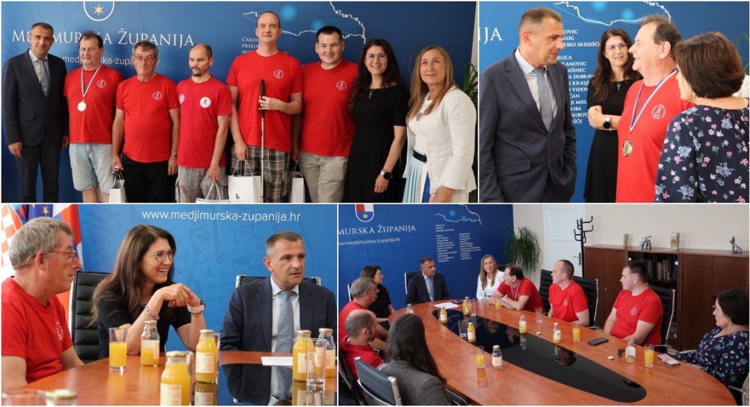 FOTO Župan Posavec primio državnog prvaka Dragutina Andrašeca i njegove kolege iz uspješne Sportske udruge slijepih Zrinski FOTO Župan Posavec primio državnog prvaka Dragutina Andrašeca i njegove kolege iz uspješne Sportske udruge slijepih Zrinski