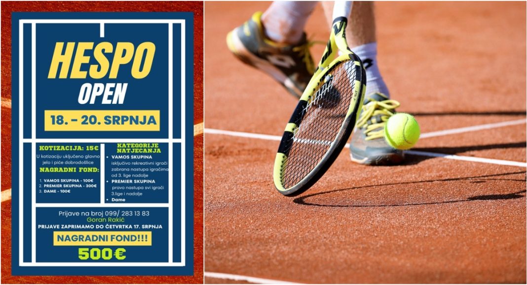 Treći Hespo Open donosi vrhunski tenis i nagradni fond od 500 eura! Treći Hespo Open donosi vrhunski tenis i nagradni fond od 500 eura!
