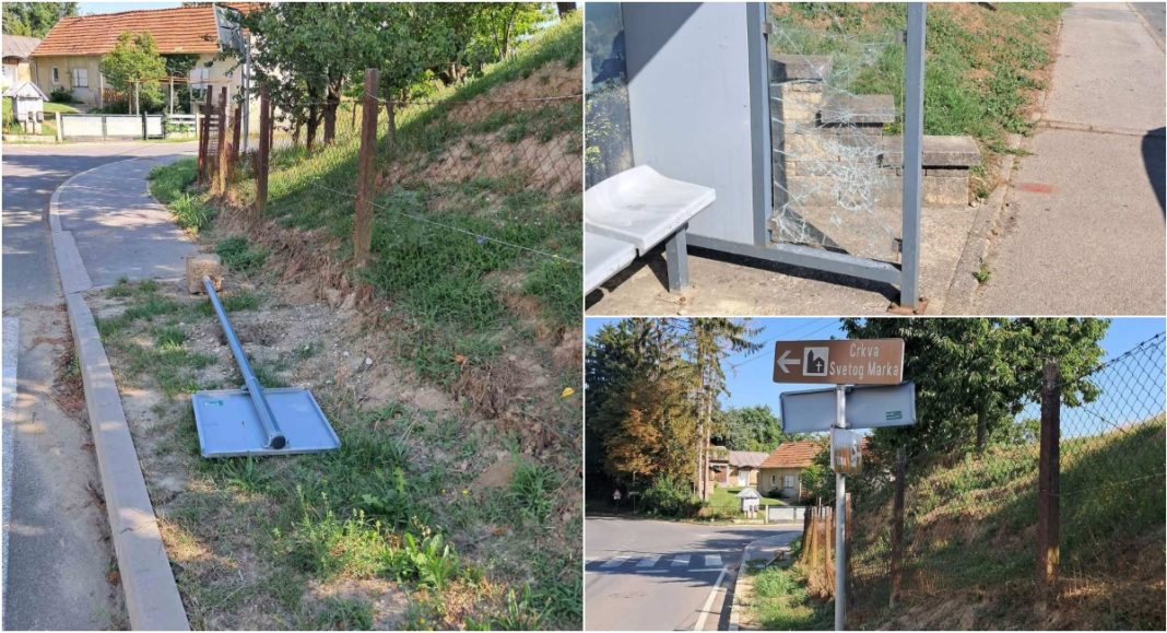 U Selnici oštećena autobusna stanica i prometna signalizacija U Selnici oštećena autobusna stanica i prometna signalizacija