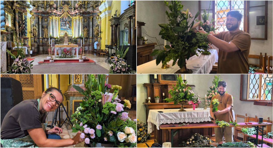 FOTO Fra Filip među cvijećem: Župnik vlastitim rukama priprema crkvu za Porcijunkulovo FOTO Fra Filip među cvijećem: Župnik vlastitim rukama priprema crkvu za Porcijunkulovo
