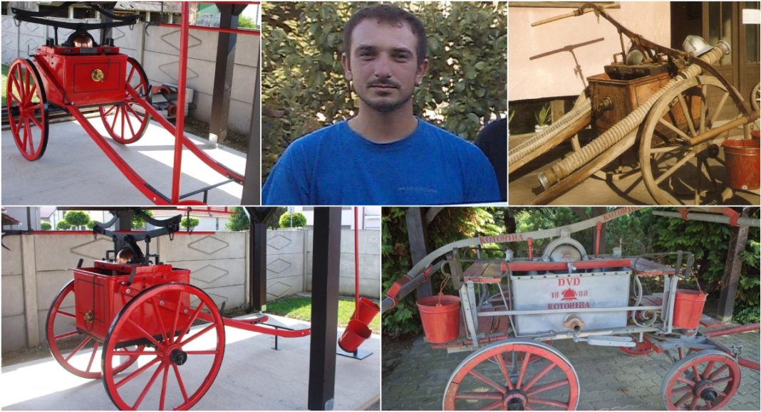 FOTO Vatrogasac Mario Fuš obnovio vatrogasnu špricu za njen 135. rođendan FOTO Vatrogasac Mario Fuš obnovio vatrogasnu špricu za njen 135. rođendan