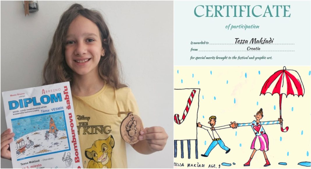Unuka Damira Novaka, Tessa Makšadi, osvojila 3. mjesto na međunarodnom natjecanju karikatura Unuka Damira Novaka, Tessa Makšadi, osvojila 3. mjesto na međunarodnom natjecanju karikatura
