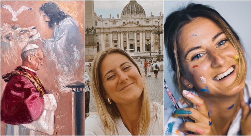Iz Čakovca do Vatikana: Eva Vukina daruje sliku papi Lavu Iz Čakovca do Vatikana: Eva Vukina daruje sliku papi Lavu
