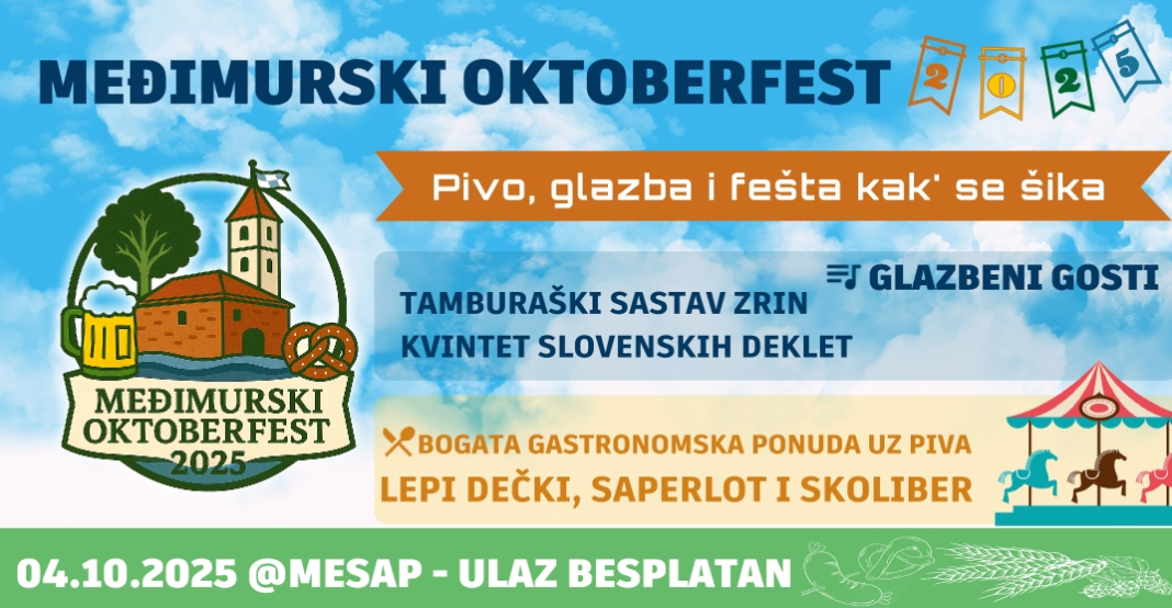 Rezervirajte svoje mjesto na 1. Međimurskom Oktoberfestu na vrijeme! Rezervirajte svoje mjesto na 1. Međimurskom Oktoberfestu na vrijeme!