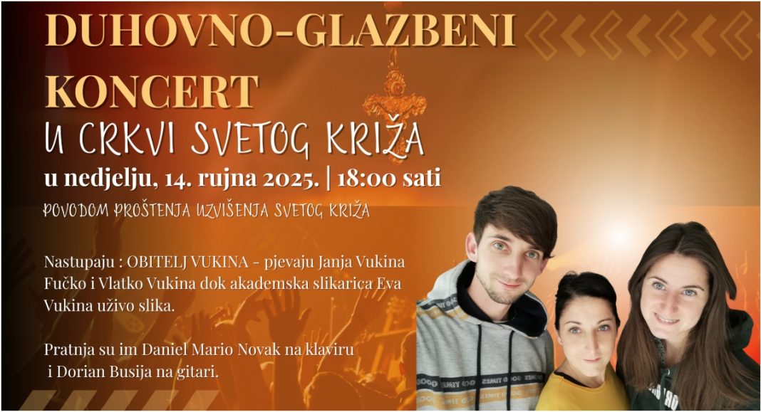 U crkvi Svetog Križa koncert obitelji Vukina uz glazbu i slikanje uživo U crkvi Svetog Križa koncert obitelji Vukina uz glazbu i slikanje uživo