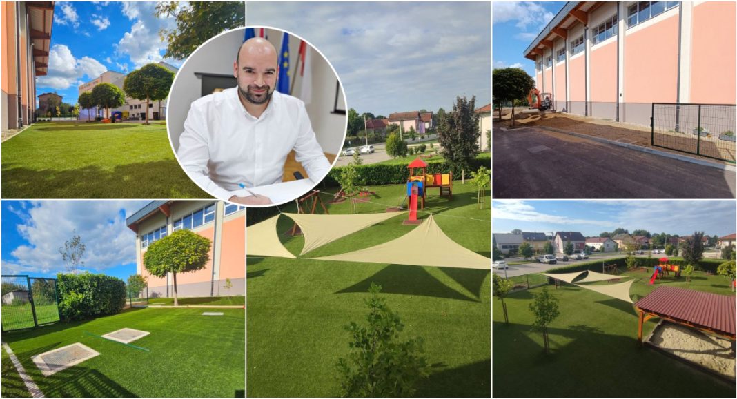 FOTO Dječji vrtić Mura u Goričanu dobio umjetni travnjak, nova stabla i jedra za hlad FOTO Dječji vrtić Mura u Goričanu dobio umjetni travnjak, nova stabla i jedra za hlad