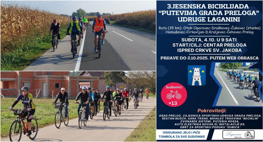 Zdrav život i druženje na dva kotača – Jesenska biciklijada u Prelogu 4. listopada Zdrav život i druženje na dva kotača – Jesenska biciklijada u Prelogu 4. listopada