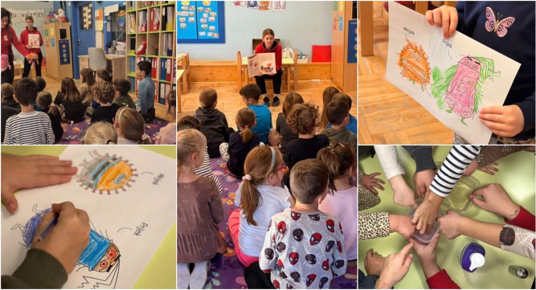 FOTO ‘Mrljek i Prljek’ oduševili djecu u Donjem Kraljevcu i podsjetili ih koliko su važne čiste ruke FOTO ‘Mrljek i Prljek’ oduševili djecu u Donjem Kraljevcu i podsjetili ih koliko su važne čiste ruke