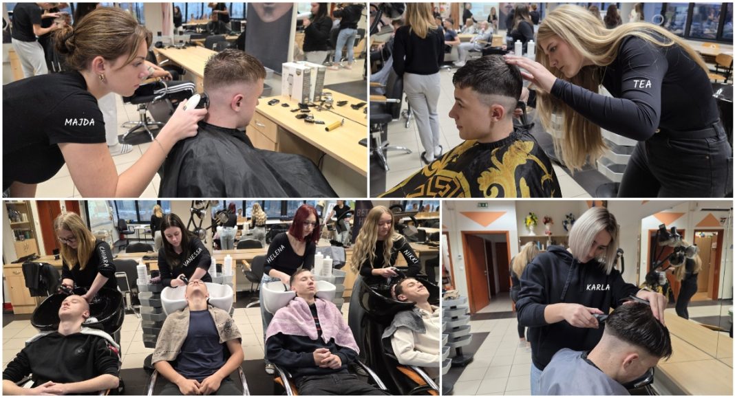 FOTO Frizeri Gospodarske škole Čakovec pokazali trendovska muška šišanja u radionici „Fade Future“ BeFunky collage 2025 11 12T185904.183