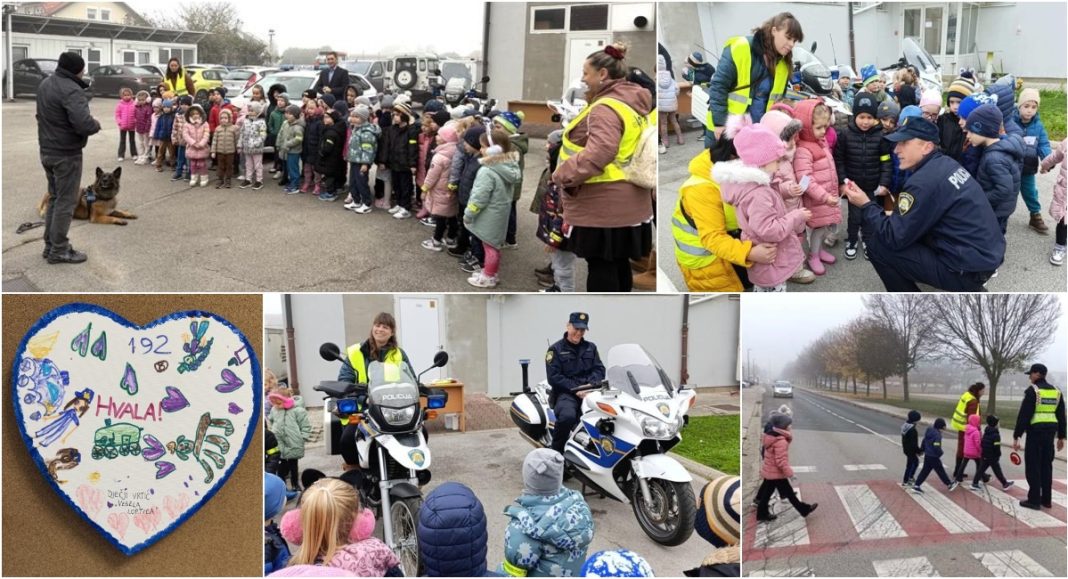 FOTO Vrtićarci iz „Vesele loptice“ razveselili preloške policajce i upoznali psa Loku BeFunky collage 2025 11 13T163745.743