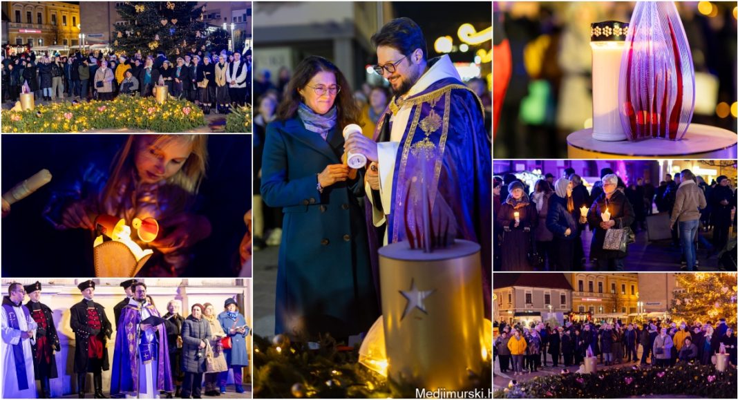 FOTO/VIDEO Čakovec zapalio prvu adventsku svijeću pred crkvom sv. Nikole uz molitvu i zajedništvo BeFunky collage 2025 11 29T200819.473