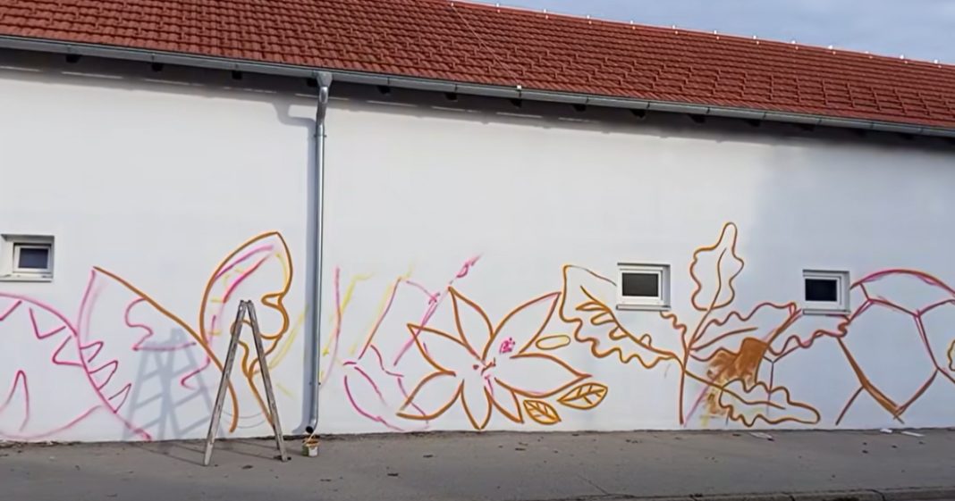 VIDEO Počelo oslikavanje velikog murala kod Sportskog parka Mladost u Prelogu BeFunky collage
