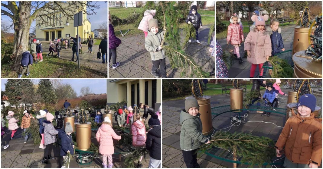 FOTO Mališani iz Dječjeg vrtića Klinčec pomažu u izradi adventskog vijenca u Donjoj Dubravi BeFunky collage