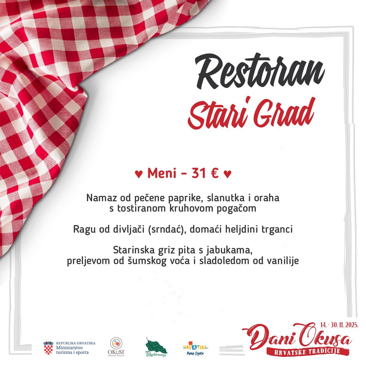 Dani okusa 2025 040 jelovnik Stari grad. A