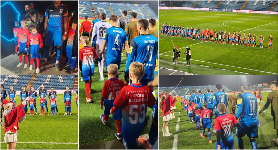 FOTO Polaznici NŠ Mala Subotica izašli na teren s igračima Varaždina i Osijeka BeFunky collage 2025 12 04T080501.079