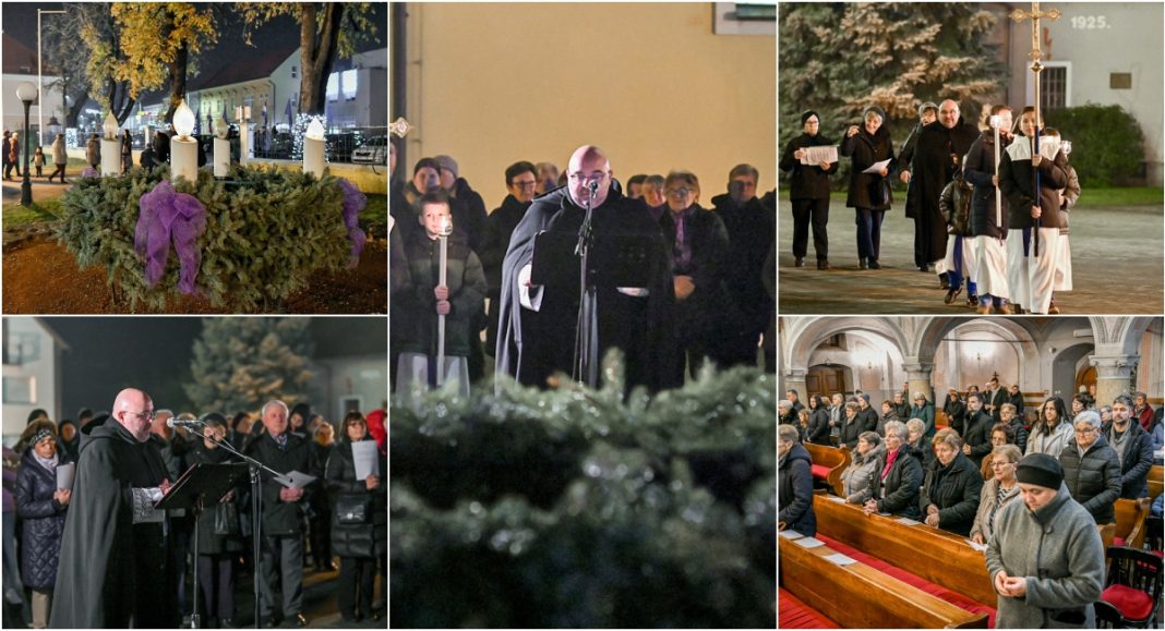 FOTO Upaljena druga adventska svijeća na adventskom vijencu u Prelogu BeFunky collage 2025 12 08T165800.466