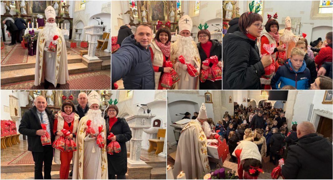 FOTO Misa, dječja radost i darivanje: Župa Svetog Martina biskupa u znaku svetog Nikole BeFunky collage 2025 12 09T172415.571