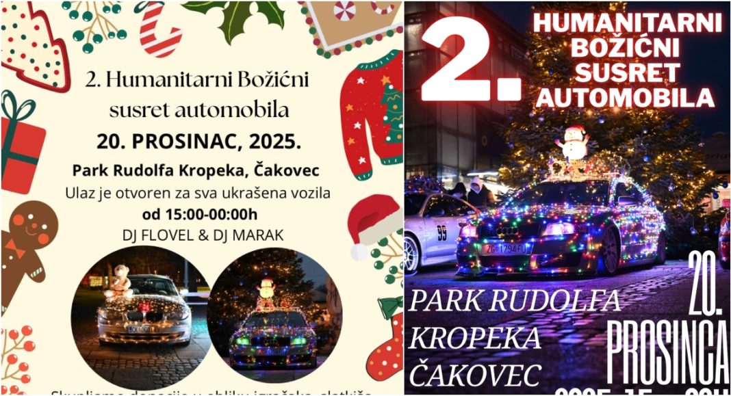 Ukrašeni automobili, kuhano vino i veliko srce: drugi božićni humanitarni autosusret u Čakovcu BeFunky collage 2025 12 10T091432.575