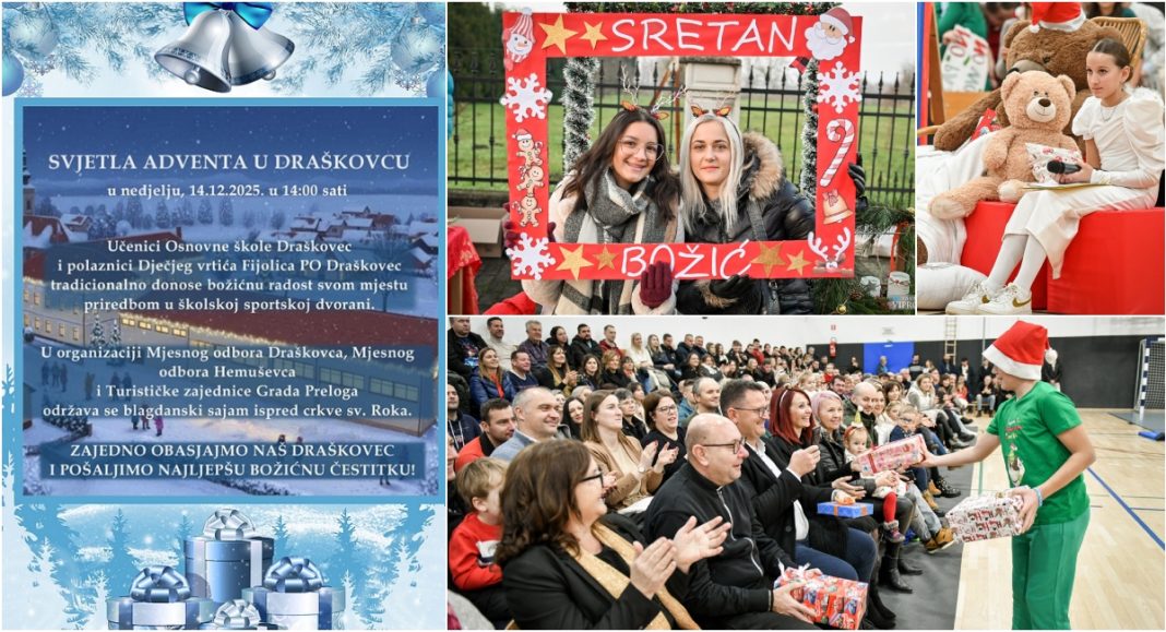 Draškovec uz božićnu priredbu i blagdanski sajam donosi radost cijeloj zajednici BeFunky collage 2025 12 13T150842.123
