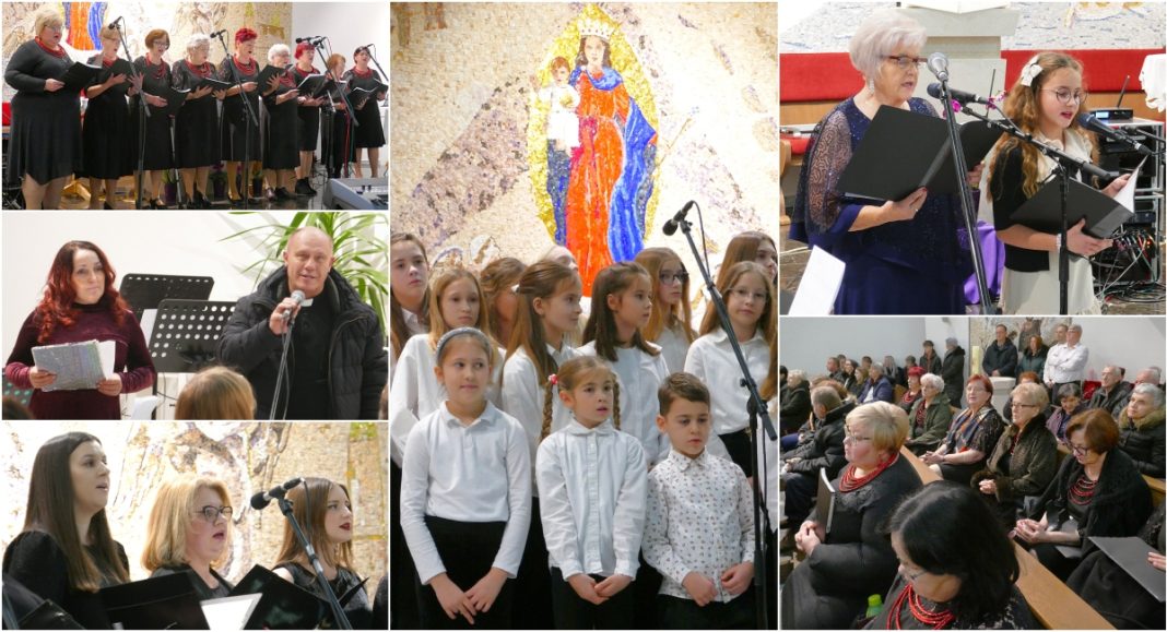 FOTO/VIDEO Župna crkva Marije Pomoćnice bila je prepuna onih koji su željeli čuti lijepe božićne pjesme! I čuli su! Bravo za pjevače i glazbenike! BeFunky collage 2025 12 14T195736.219