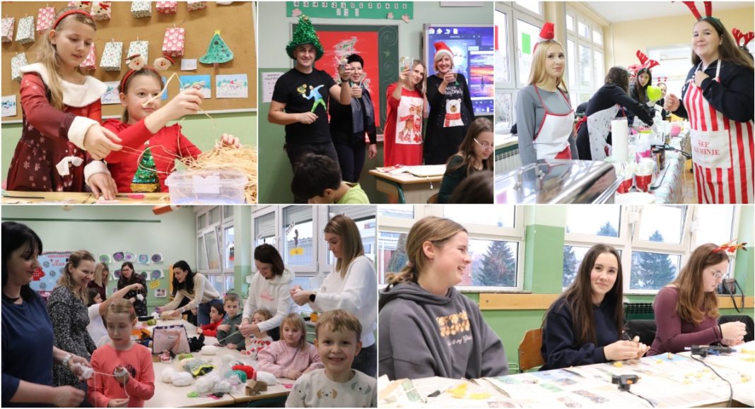 FOTO U OŠ Nedelišće održan božićni sajam ispunjen kreativnošću i toplinom BeFunky collage 2025 12 20T121549.159