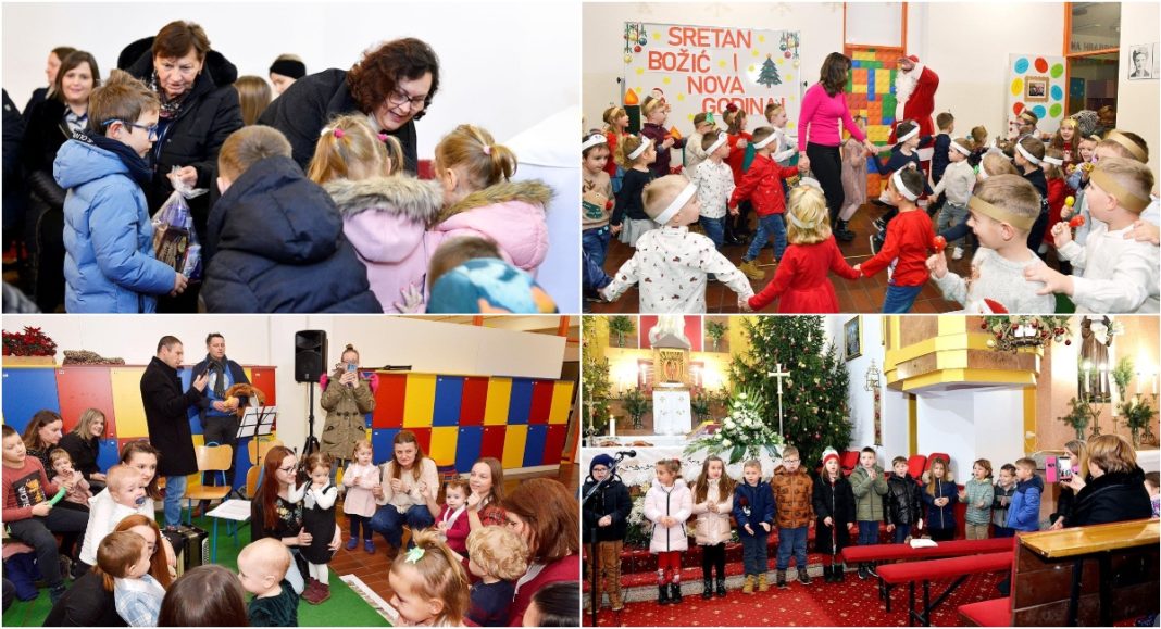 FOTO Djeca Dječjeg vrtića „Klinčec“ nastupila na božićnoj priredbi i primila blagoslov BeFunky collage 2025 12 30T073924.991