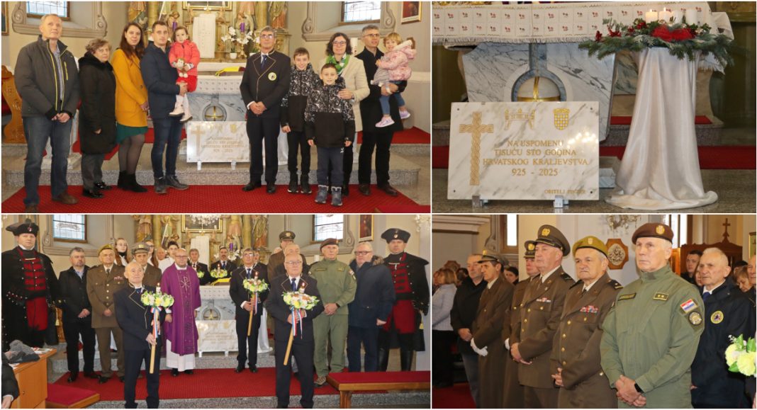 FOTO Obitelj Pintar darovala crkvi spomen ploču povodom 1100. obljetnice Hrvatskog Kraljevstva GLAVNA