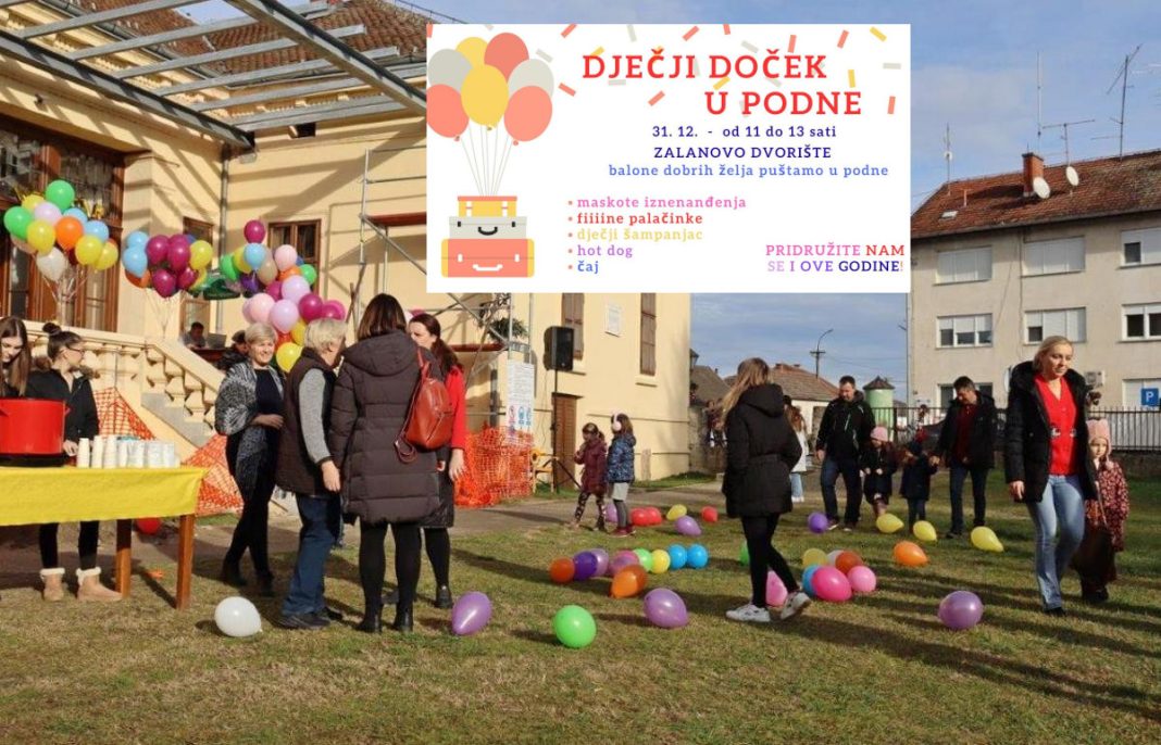 Danas od 11 sati dječji doček Nove godine u podne u dvorištu doma Zalan u Donjoj Dubravi! GLAVNA 2025 12 31T100220.139