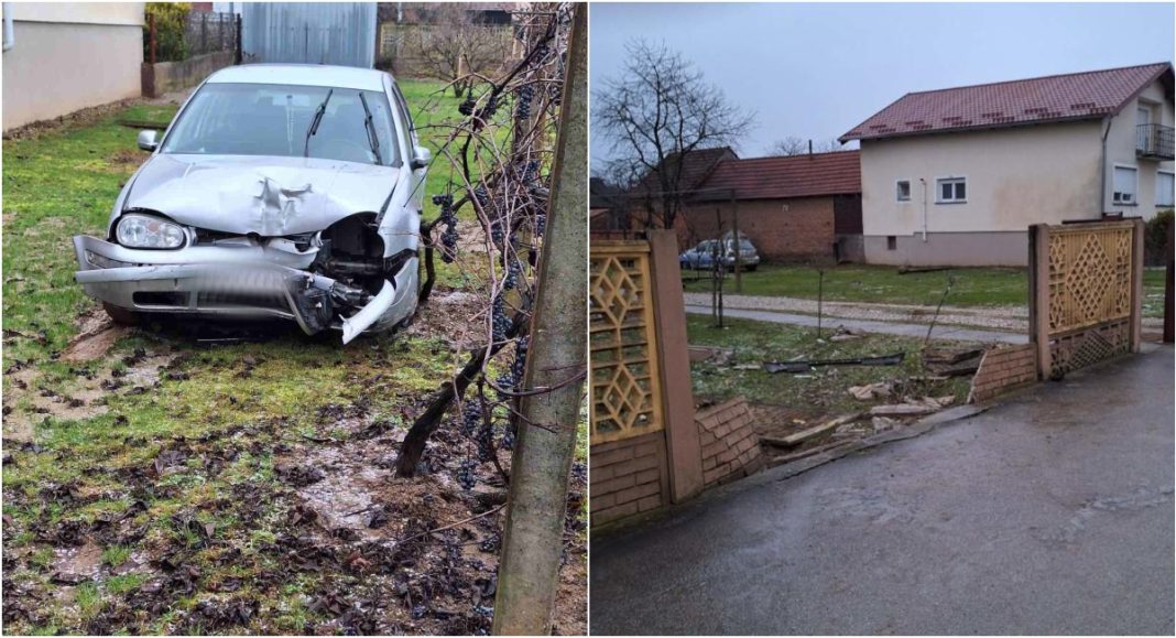 FOTO Nesreća u Palovcu: Mladi vozač automobilom sletio s ceste i udario u ogradu BeFunky collage 2026 01 03T090742.357