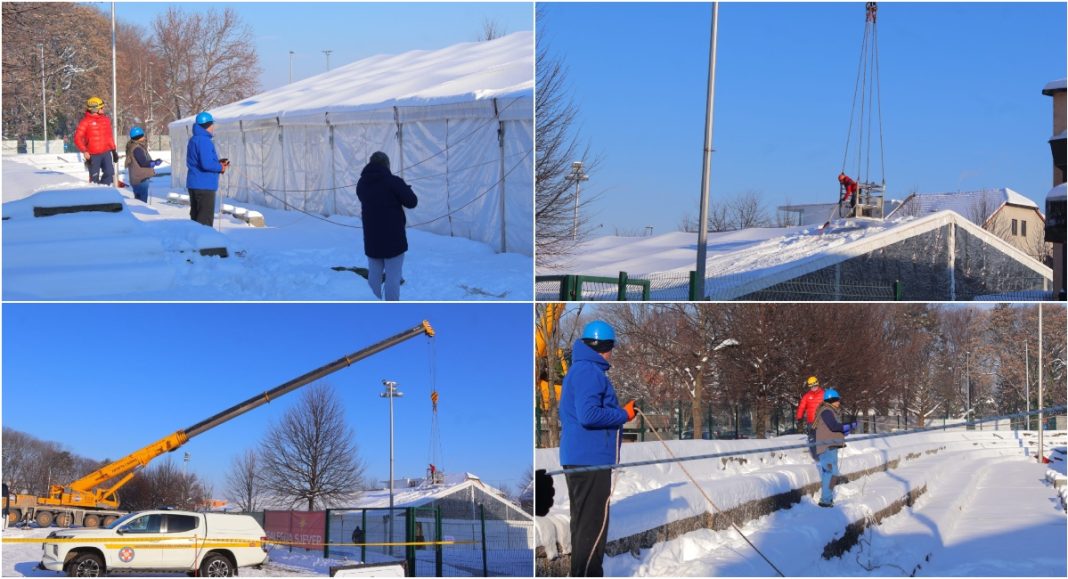 FOTO Klizalište na Macanovom domu danas zatvoreno zbog čišćenja snijega s krova šatora BeFunky collage 2026 01 08T114228.975