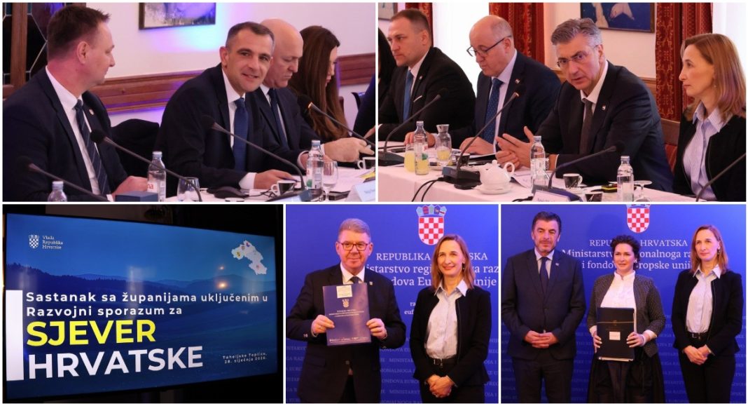 FOTO Na sastanku Vlade i župana u Tuheljskim Toplicama dodijeljeni ugovori vrijedni gotovo 10 milijuna eura za projekte u Međimurju BeFunky collage 2026 01 28T145318.997