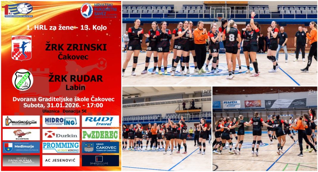 Rukometašice Zrinskog u deset dana igraju tri domaće utakmice protiv Rudara, Lokomotive i Podravke BeFunky collage 2026 01 29T105827.712