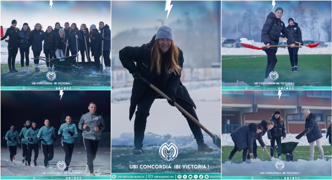 FOTO Čakovečke prvoligašice iz ŽNK Međimurje započele pripreme za Ligu za prvaka i pomogle u čišćenju terena GLAVNA