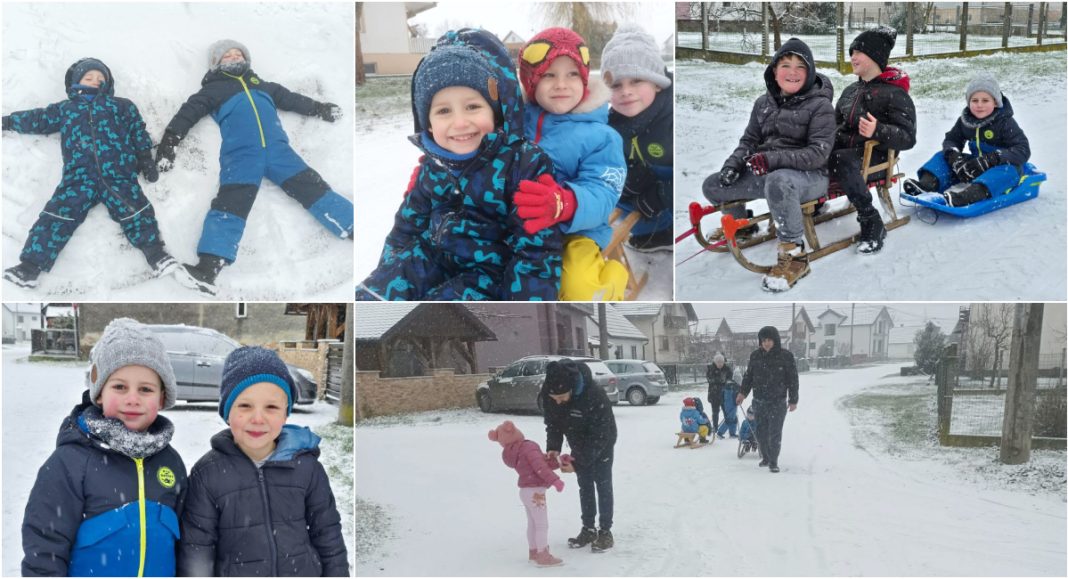 FOTO Snježne radosti u Svetoj Mariji: grudanje, vožnja saonicama i anđeli u snijegu GLAVNA