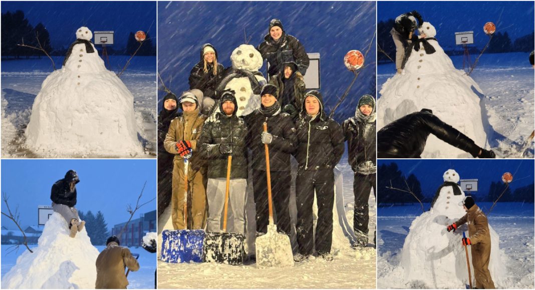FOTO/VIDEO Mladi košarkaši ‘Dubravčana’ u Donjoj Dubravi napravili snjegovića većeg od 3 metra! GLAVNA
